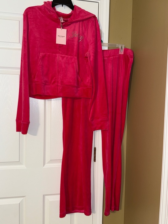 Juicy Couture Other - Hot Pink Juicy Couture Velour Hoodie & Pants Set XL